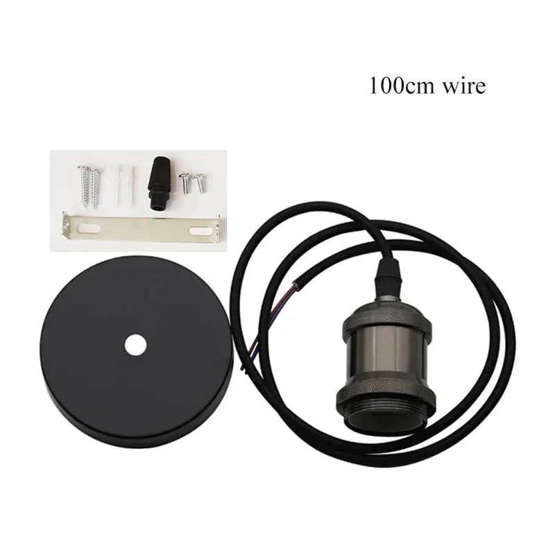 Vintage Edison Pendant CFL LED Filament E27 E26 Edison Screw Light Socket Light Industrial Retro Bulb Lamp Base Aluminum Holder