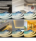 FCOB CCT LED Light Strip 640 LEDs High Density Flexible FOB COB 10mm Led Lights RA90 3000K to 6000K Linear Dimmable DC12V DC24V