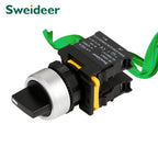 Selector Switch 22mm 2NO/1NO1NC 2/3 Position Self Locking Momentary Button Start Stop Waterproof Push Button Rotary Switch 10A