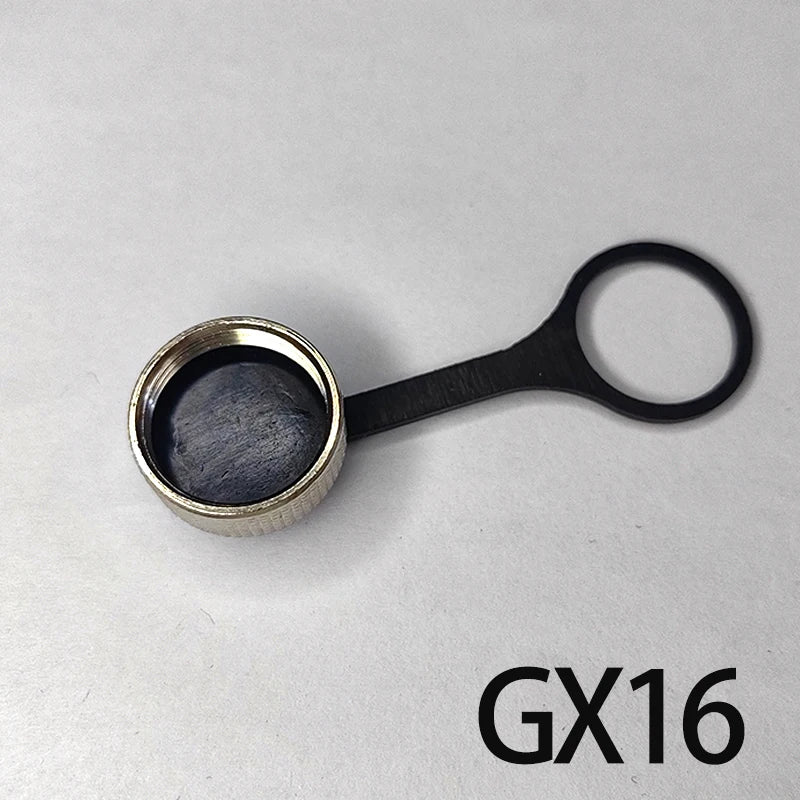 GX12 GX16 GX20 Aviation Circular Plug Socket Waterproof Dust Cable Connector Metal Leather Chain Protective Sleeve Cap
