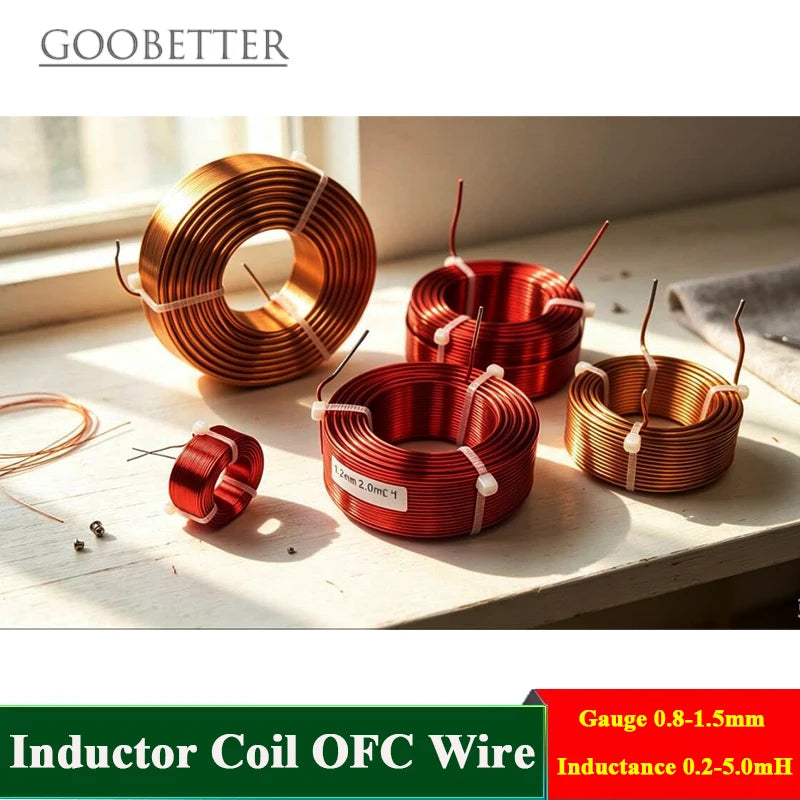 Audio Inductor Coil for Audio Equipment with Oxygen-Free Copper (OFC) Wire Gauge 0.8-1.5mm Inductance 0.2-5.0mH