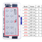 IC Integrated Circuit Chip Assortment Kit IC Sockets set 4000 4500 74HC 74LS Common CMOS Logic IC Series