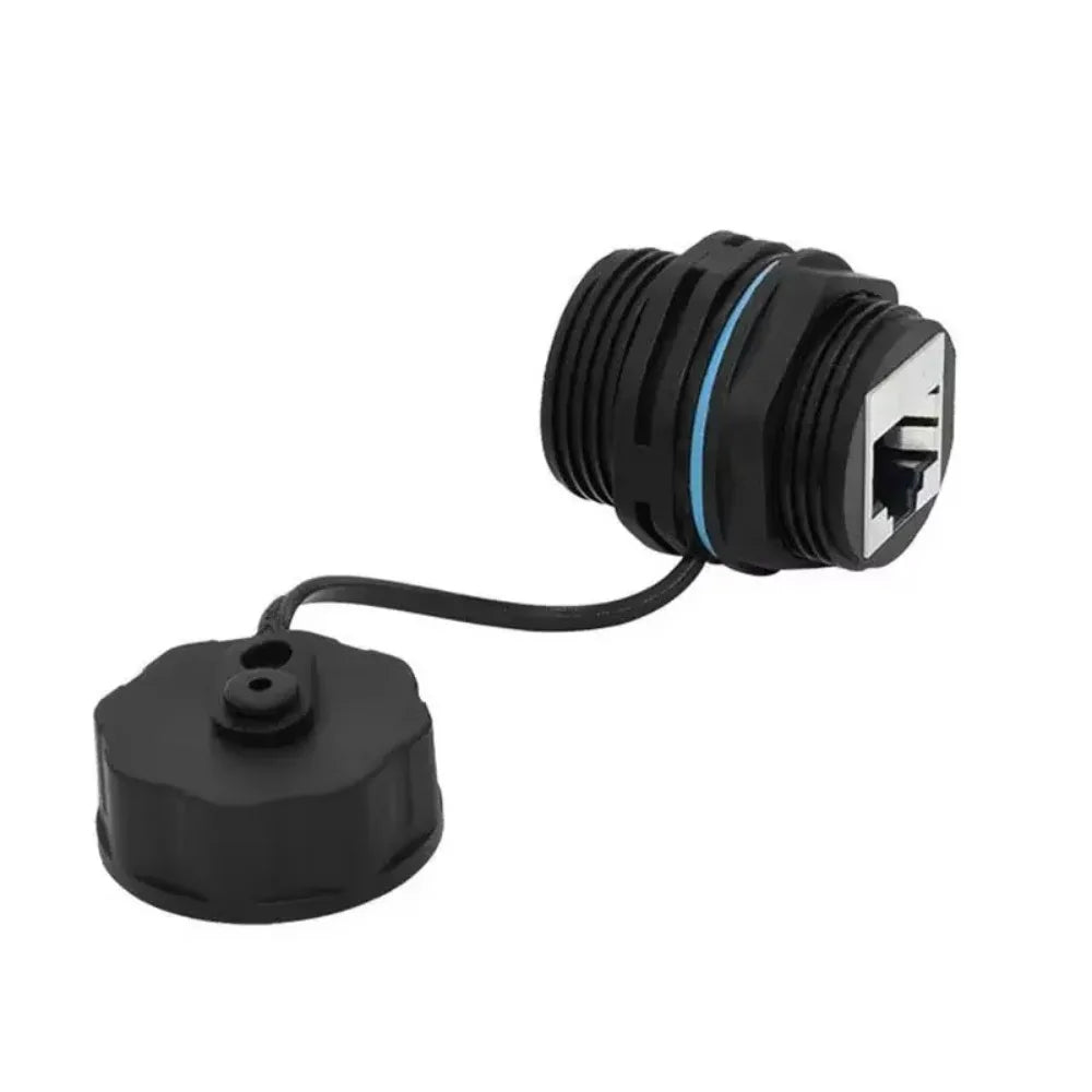 IP68 Waterproof RJ45 Network Connector Shielded Circular Waterproof Joint RJ45 Plug Panel Cat6A Gigabit Network