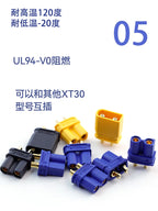 Amass XT30 XT60 XT90M/F Connector High Current Male/Female Lithium Battery Charging Gold Plated Plug