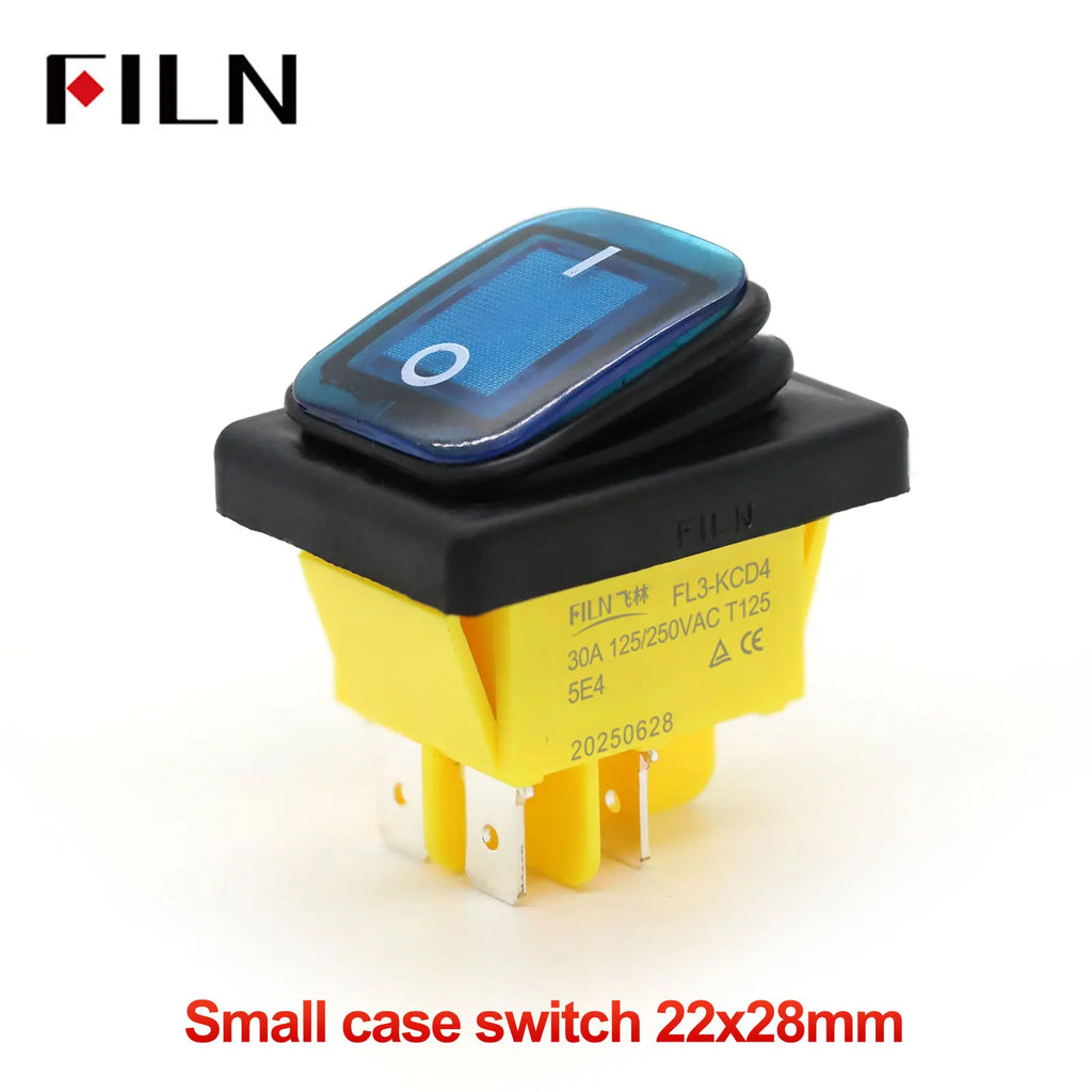 FILN Heavy Duty IP68 Waterproof LED Toggle Rocker Switch T8530A12V/220VRed/Blue/Green ON/OFF Ideal for Car & Marine Use