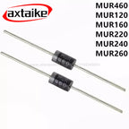 20PCS  Fast Recovery Diode MUR120 MUR160 MUR220 MUR240 MUR260 MUR360 MUR415 MUR420 MUR440 MUR460 MUR480 MUR1100 MUR2100 MUR4100E
