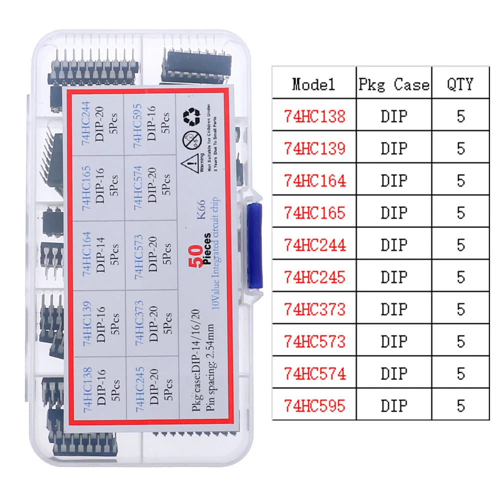 IC Integrated Circuit Chip Assortment Kit DIP SMD series 74HCXX 74LSXX CD4000 Common CMOS Logic IC Sockets set DIY Mix Pack