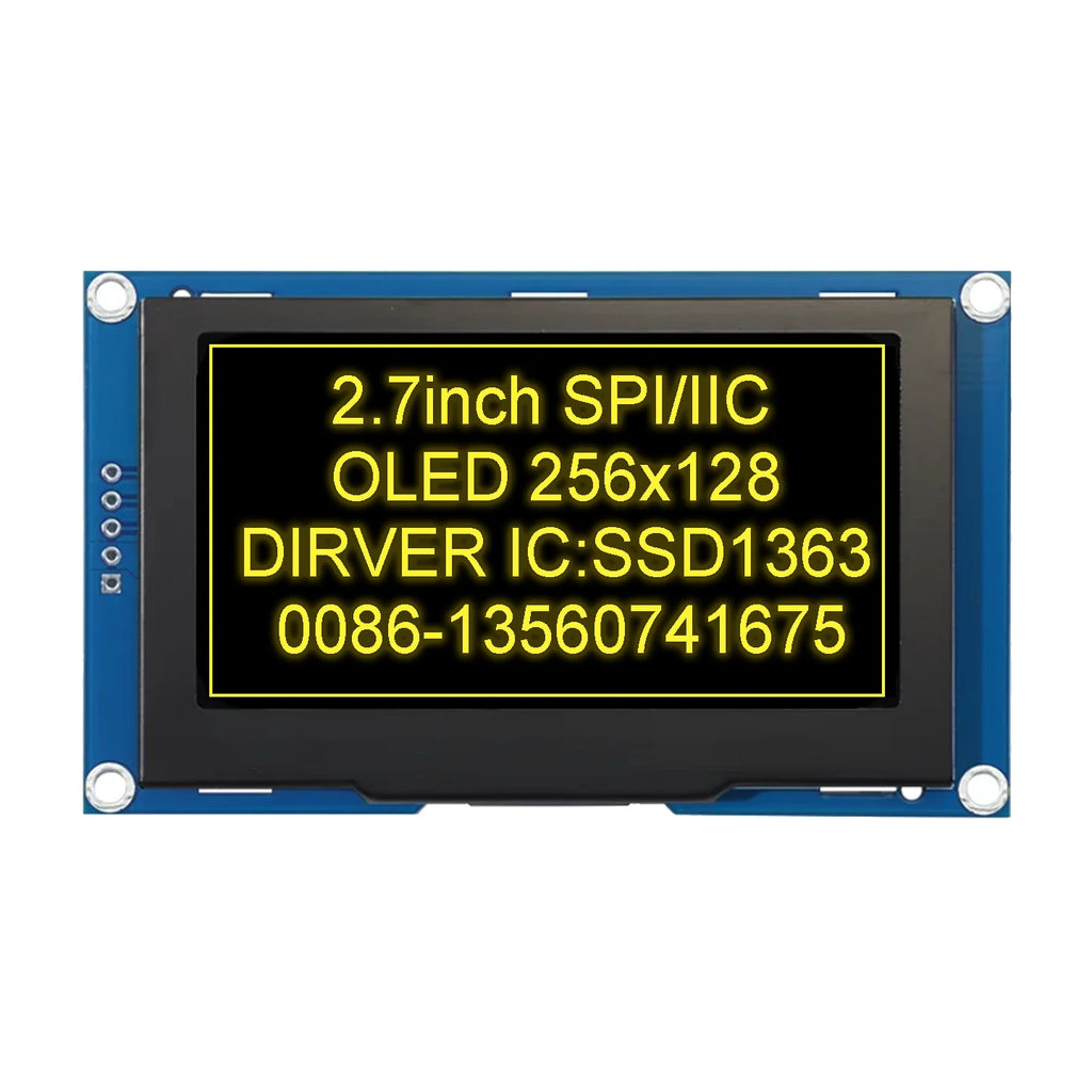 2.7 Inch 256*128 OLED Display Screen COG SPI IIC I2C interface 4PIN 7PIN 30PIN LCD Panel 256x128