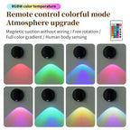 Motion Sensor LED Night Light Rechargeable Cordless Wall Lamp with Remote Control Touch Dimmable Magnetic Spotlight for Hallway