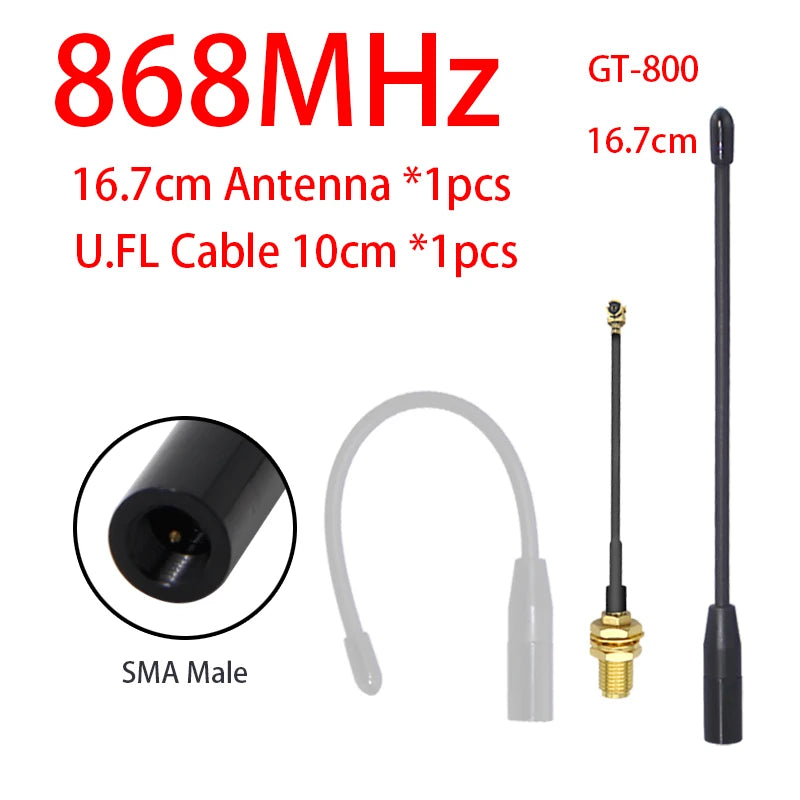 GIZONT LoRa 868MHz Soft Antenna 17CM General 869MHz SMA Flexible Whip Antenna 20CM For MeshTastic LoRaWan ESP32 Teletransmission