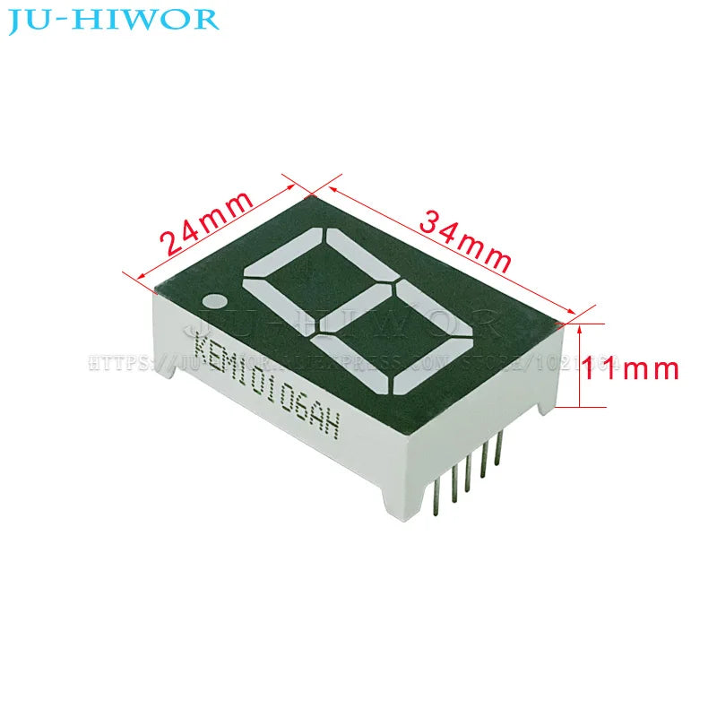 10pcs 10Pins 1106AS 1106BS 1 Inch 1 Digit Bits 7 Segment Red LED Digital Display Digitron Common Anode Cathode C-A C-C