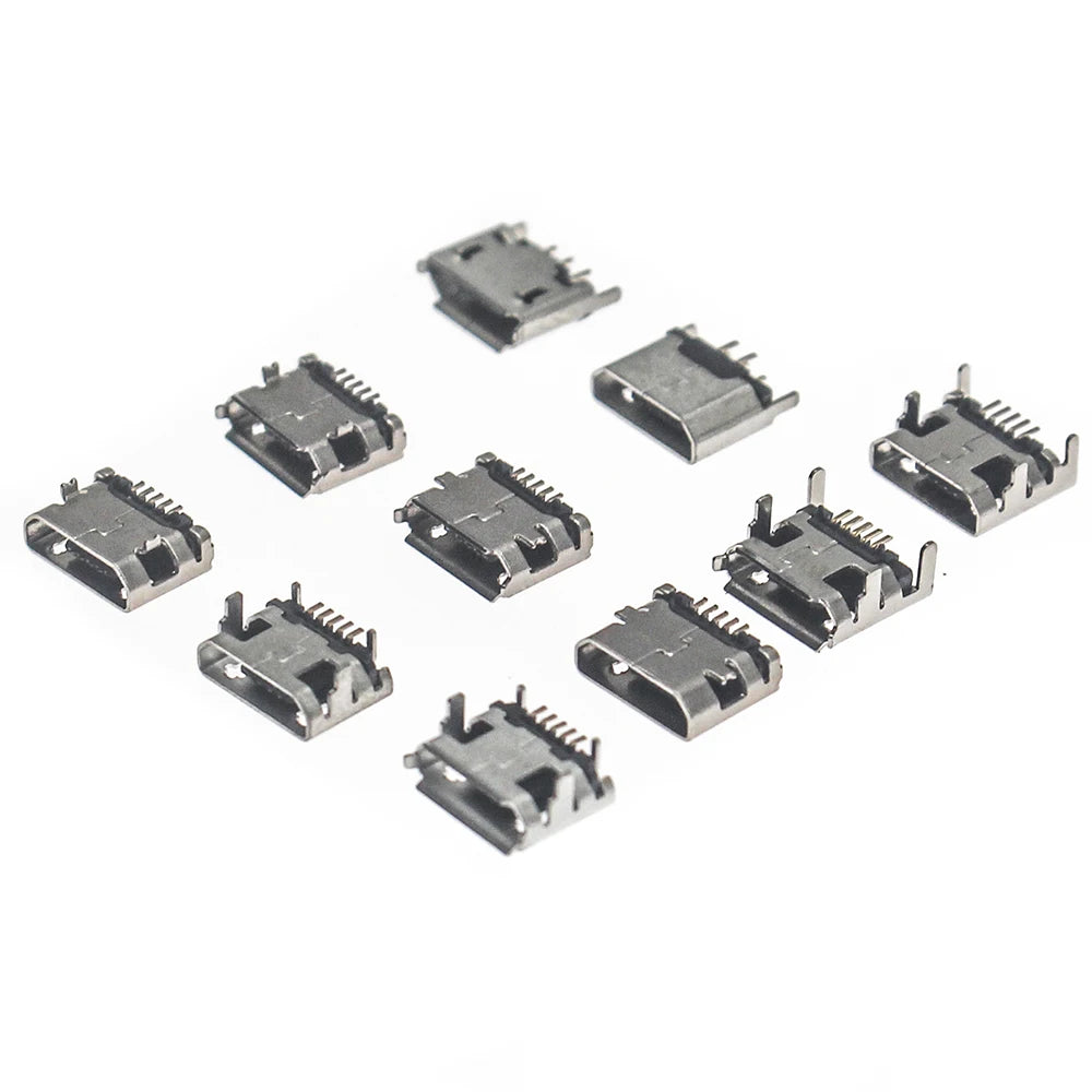 10 Model 50/100Pcs Micro USB Female 5pin DIP Type B SMT USB Connectors Jack Tail Sockect Plug Terminals For Diy repair MP3/4/5