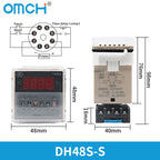 OMCH DH48S-S SPDT Timer Relay with Base DC12V/24V AC110V/220V Models DH48S-1Z/2Z DH48S-11 DH48S-S-2Z for Electrical Engineering