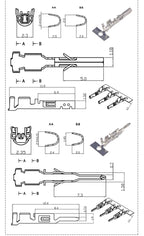 10Sets Molex 3.0mm Dual Row 2*1/2/3/4/5/6/7/8P Male Female Aerial Mating Connector (43025 Plug+43020 Female Housing+Terminal)
