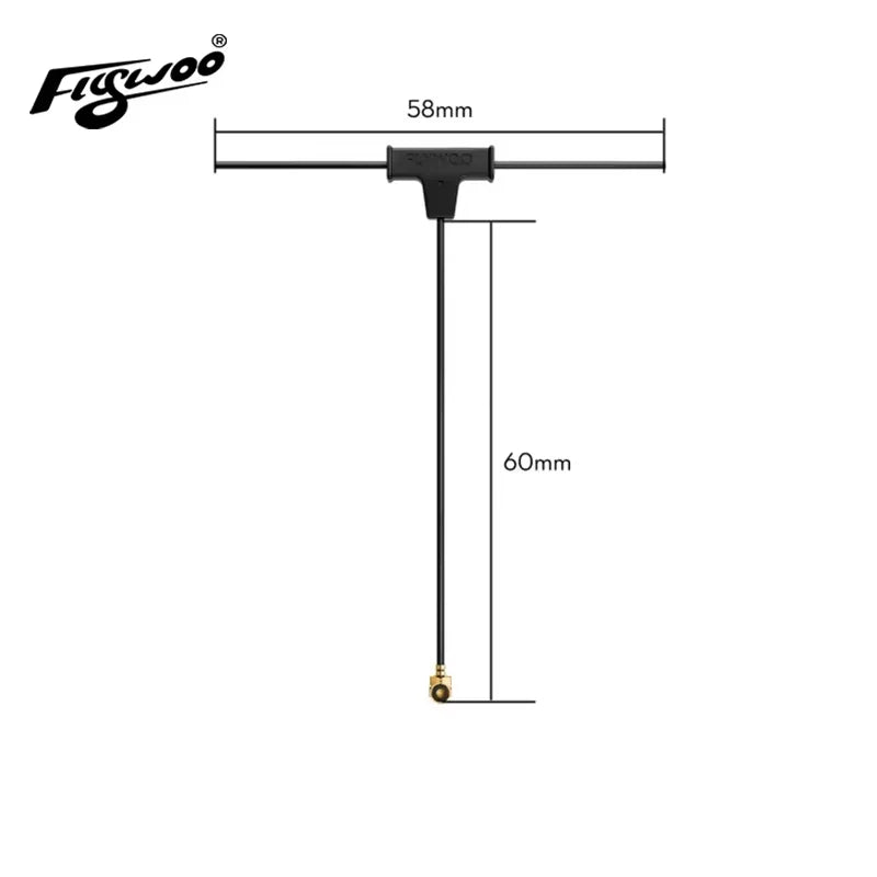 Flywoo ELRS 2.4g Minimortal PCB T Antenna UFL Minimortal T Antenna 40mm/60mm/100mm IPEX/IPX for ExpressLRS RX24T SuperD ELRS