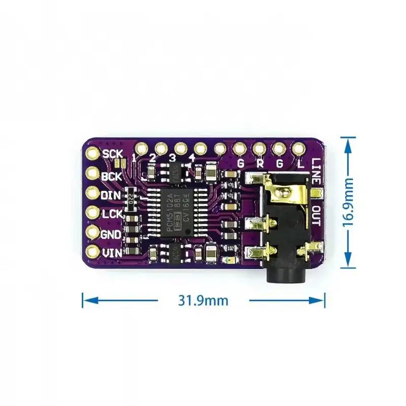 1 Set Player Module Interface I2S PCM5102A DAC Decoder For Raspberry Pi PHAT Format Board Digital PCM5102 Audio Board