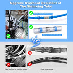 640/250PCS Waterproof Heat Shrink Butt Crimp Terminals Solder Seal Electrical Wire Cable Splice Terminal Kit with Hot Air Gun