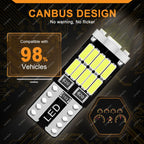 2/4/10/20 PCS T10 W5W LED Bulbs Canbus 12V 4014-26SMD 6500K White Car Interior Dome Reading Door Map Trunk License Plate Lights