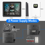 Wireless Weather Station Digital Indoor Outdoor Thermometer Hygrometer with 3 Remote Sensors Sunrise Sunset Forecast Alarm Clock