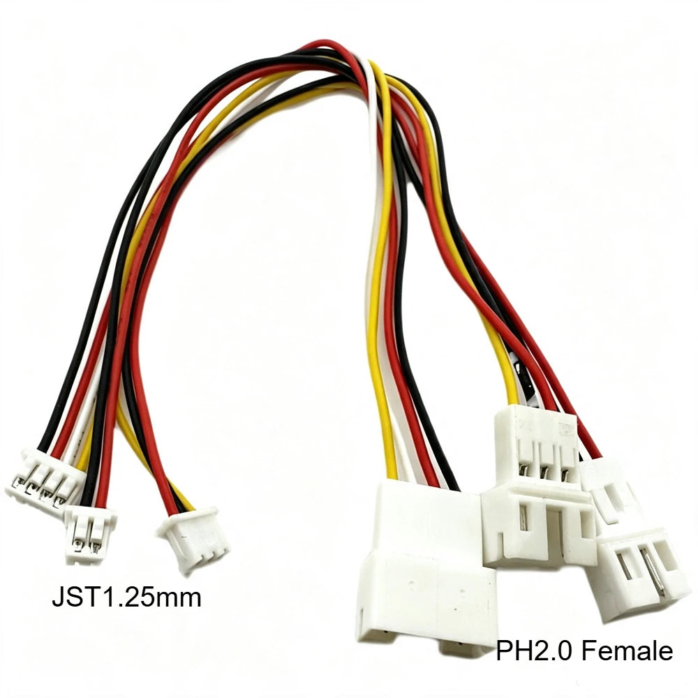 10pcs Mx1.25 Male to Ph2.0 Female Terminal Wire Adapter Cable SH 1.25 Male  To 2.0mm Female Convert Extension Cable 2p 3p 4p