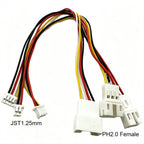 10pcs Mx1.25 Male to Ph2.0 Female Terminal Wire Adapter Cable SH 1.25 Male  To 2.0mm Female Convert Extension Cable 2p 3p 4p