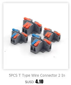 Wire Connector 222-412 2 Pin Splicing Terminal Blocks Led Strip Lighting Electric Quick Connectors Mini Conductor Rail Conector