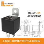 LANBOO High Current Car/Auto Relay 12V 24V 30A with 4PIN/5PIN Applications include lighting control and horn control.