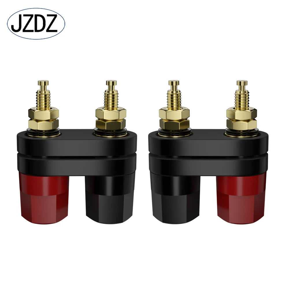 JZDZ 2PCS Dual Banana Plug Terminals Red Black Connector Amplifier Terminal Binding Post Banana Speaker Plug Jack J.50020