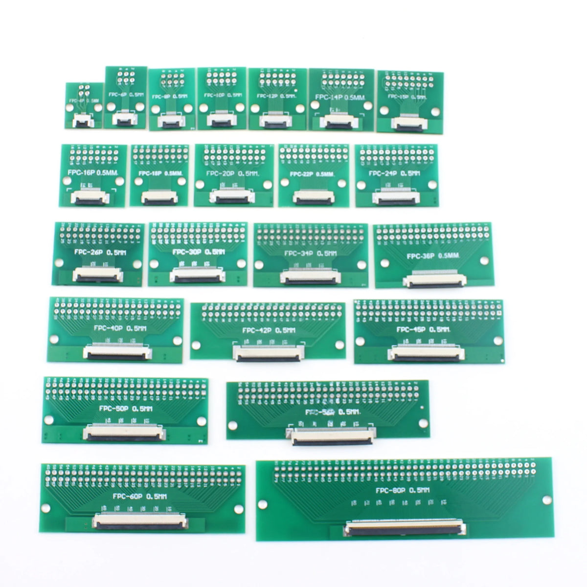 1pcs 4P 6P 8P 10P 12P 14P 15P 16P 18P 20P Test Board Adapter Double Rows Plate Connector 2.54mm 0.5mm Flip FPC Soft Flex Cable