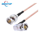 RG179 Cable 75 Ohm BNC Male Right Angle to BNC Male Plug Connector Adapter for Video Camera SDI Camcorder HD-SDI/3G-SDI/4K/8K