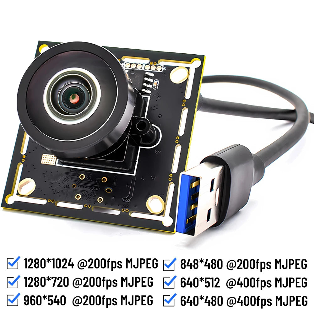 400fps USB3.0 Camera Global Shutter HD 1.3MP 200fps High Speed Camera Board With No Distortion Lens Plug Play For Motion Capture