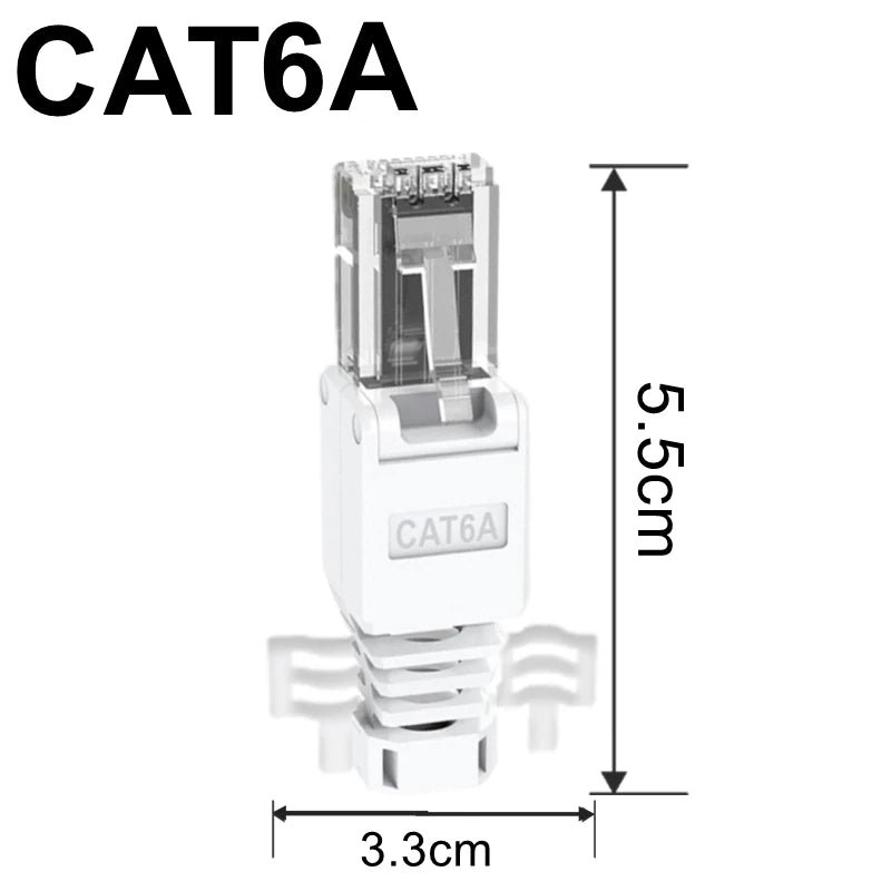 RJ45 Tool-less CAT6a Connector NoCrimp Connector CCTV Ethernet Cable Tool-less Crystal Head Plug CAT5 CAT5e CAT6A RJ45 Connector