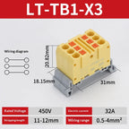 Push-in Terminal Block Multiple In Out Terminal Quick Connection of Wires Din Rail Wire Connector Universal Junction Box TB1-X6D