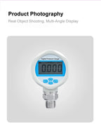 YB60A Precision Digital Pressure Gauge Battery Powered Vacuum Positive Negative Pressure Meter M20 Peak Memory -100kPa-100MPa
