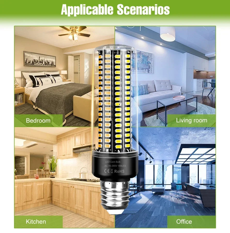 30W LED Indoor Corn Bulb E27/E26 Ceiling Lamp Bulbs E14 Spotlight B22 Living Room Bedroom Kitchen Washroom 220V Home Lighting