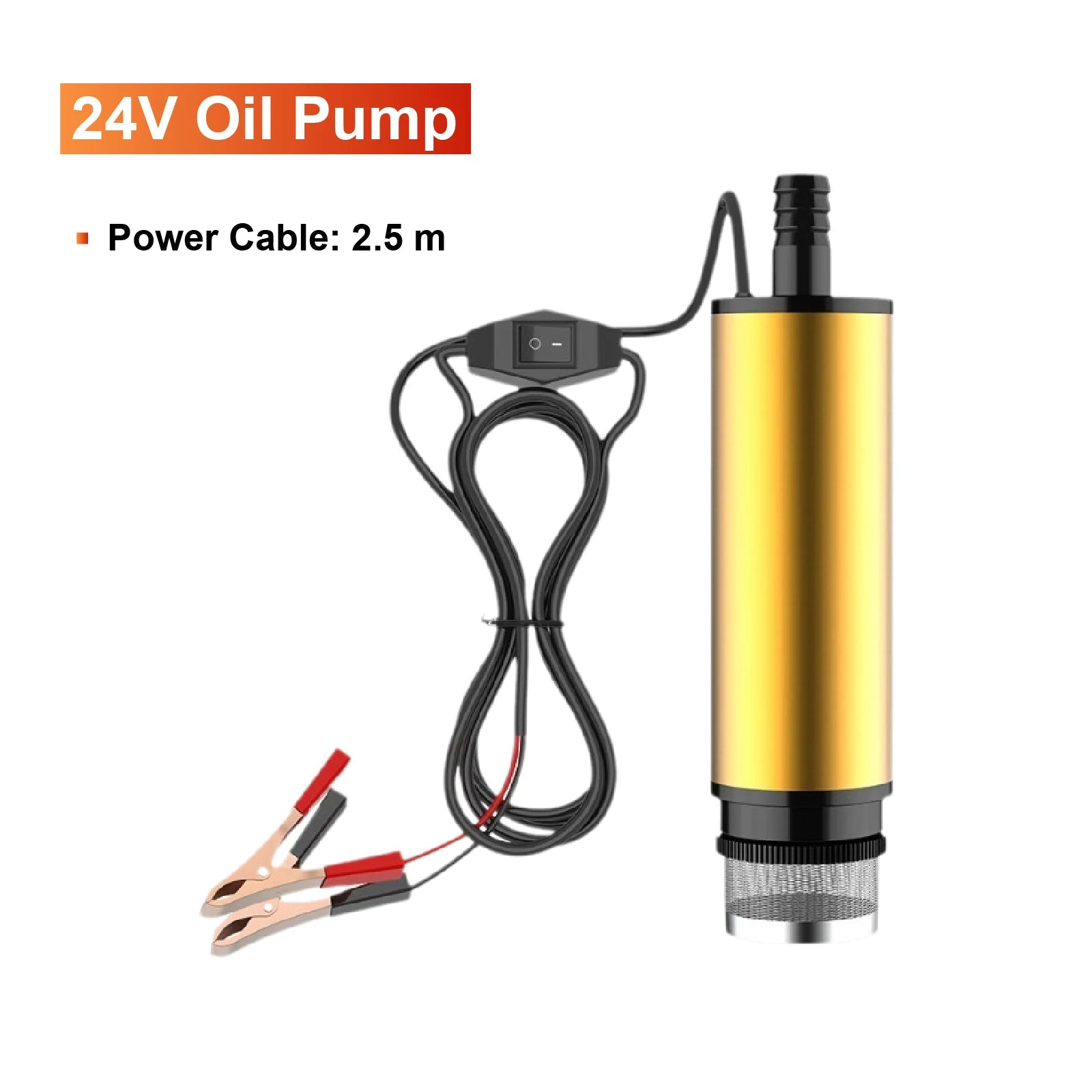 Diesel Fuel Transfer Pump 12V/24V Portable Self-Priming DC Pump with Clamps for Car Use Portable Diesel Transfer Pump High Flow