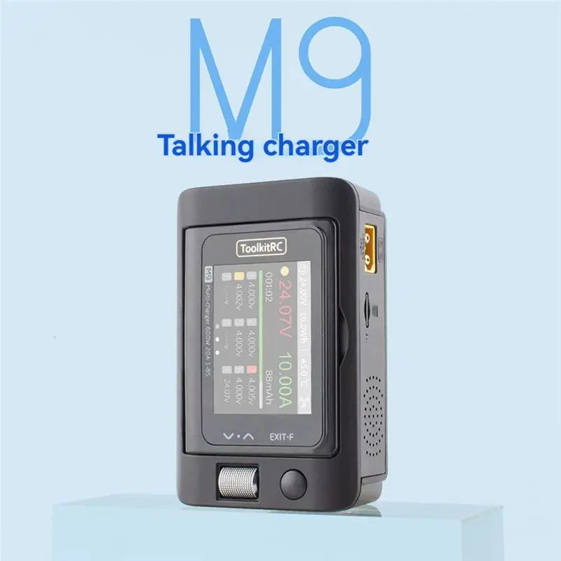 Toolkitrc M9 600W USB Fast Charing DC Smart Adjustable Screen Angle With Audio Function For 1-8S Lipo Lihv Life Battery