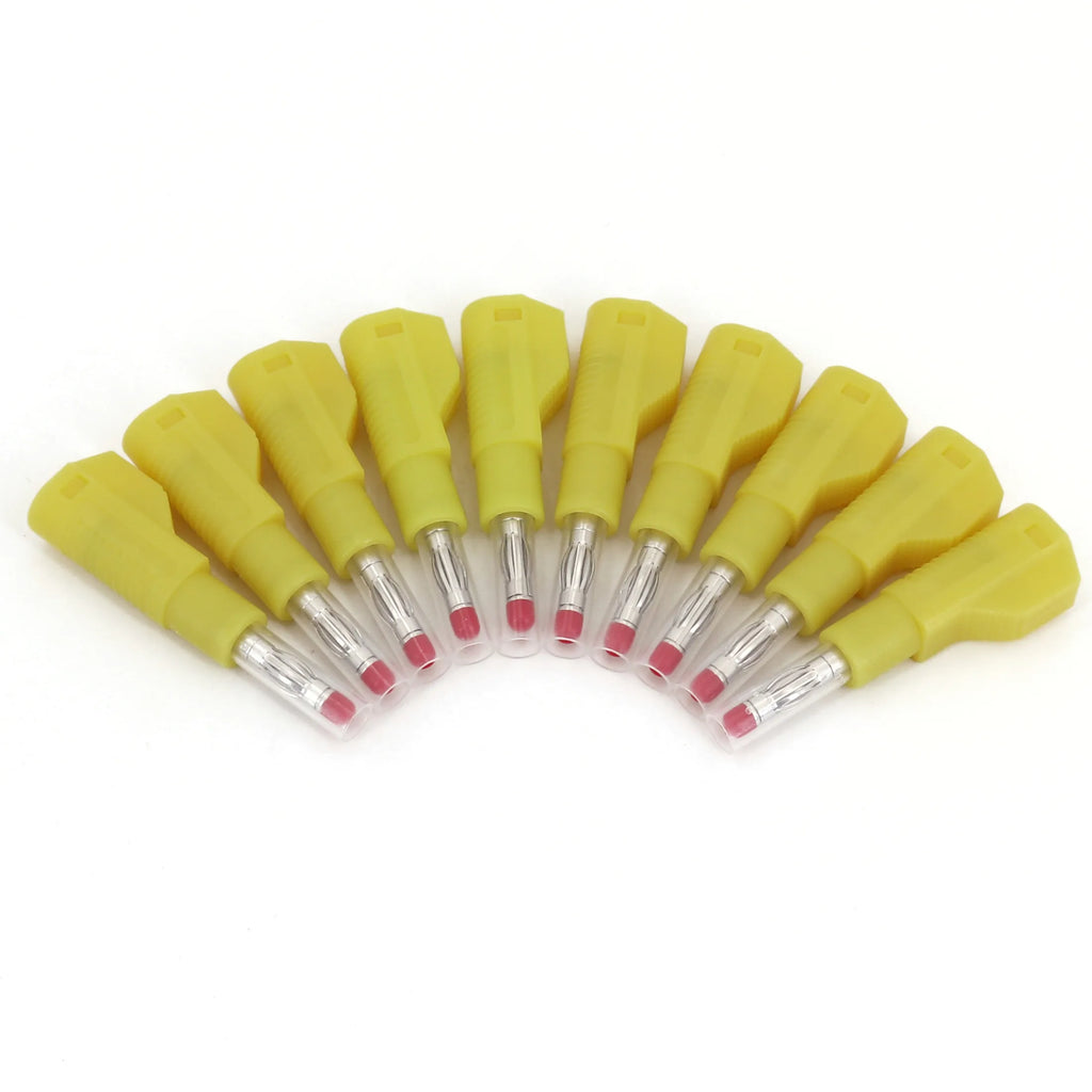 10Pcs 4mm Male Banana Plug Retractable Tube Stackable Solder Connector