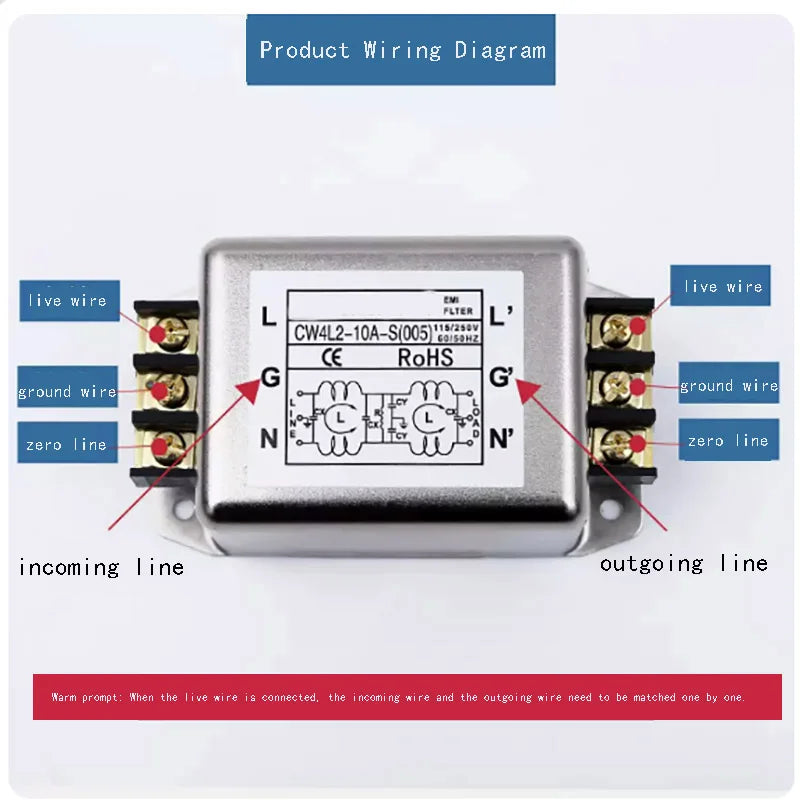 New 220V AC Anti-interference Power Supply EMI Filter CW4L2 CW4L2-20A-S CW4L2-6A-S CW4L2-10A-S CNC Purifier for Enhanced Perform