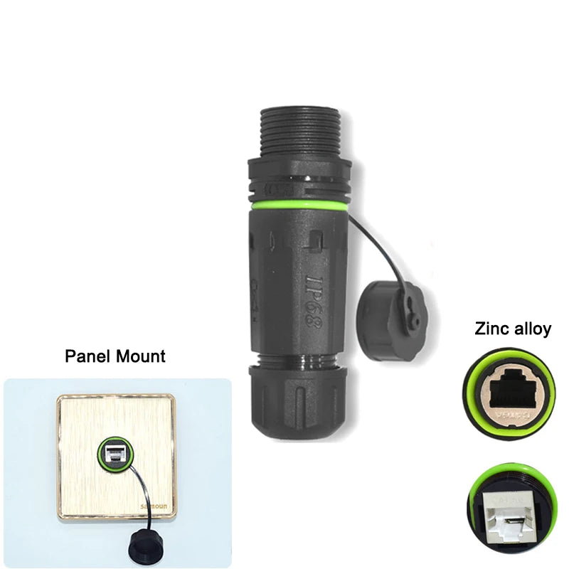 YXY RJ45 Docking Connector Ethernet Network Panel Mount Waterproof IP68 Header Outdoor Broadband Network Cable Extender