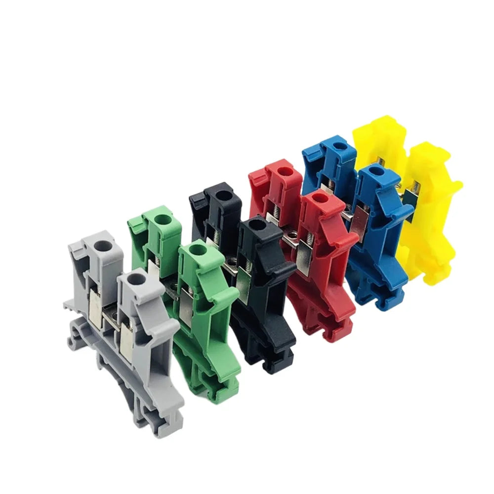 10Pcs UK2.5 DIN Rail Terminal Block Universal Screw Connection 2.5B Strip Connector for 2.5mm² Cable Electrical Wire