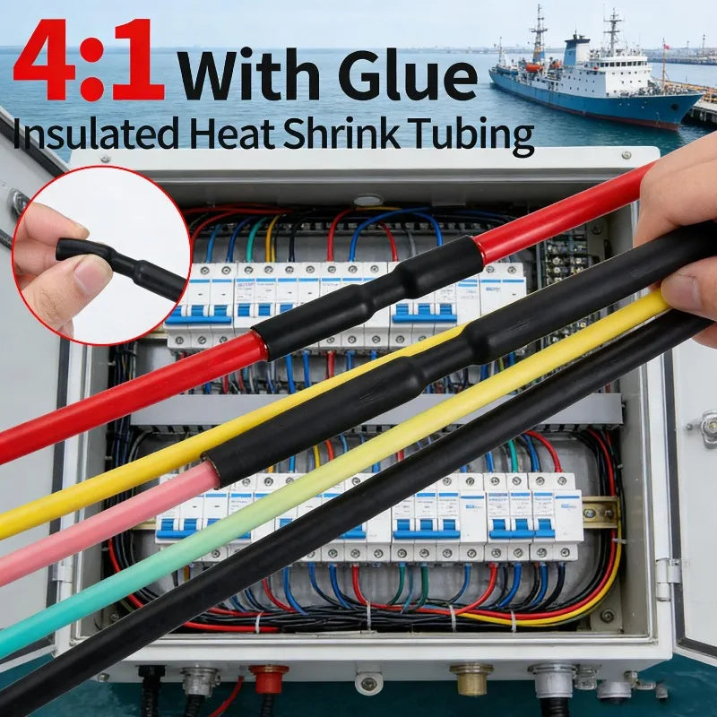 Marine Grade Heat Shrink Tubing Dual Wall Adhesive Lined Wire Shrink Wrap Tube Waterproof Insulation Cable Protector Sleeve