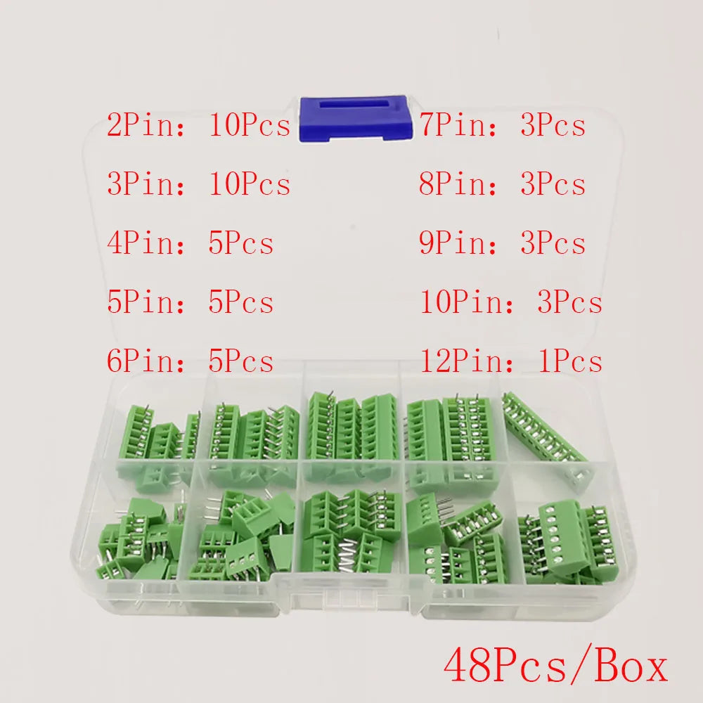 1Box KF128 Pitch 2.54mm PCB Screw Terminal Block Connector Mini 2.54 KF-128 Straight Screw Terminal Kit