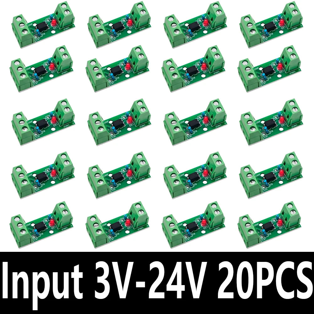 1~20PCS 3V~24V 1 Channel Way Optocoupler Isolation Module PC817 EL817 Photoelectric Isolator Rail Holder PLC Drive Motor Board