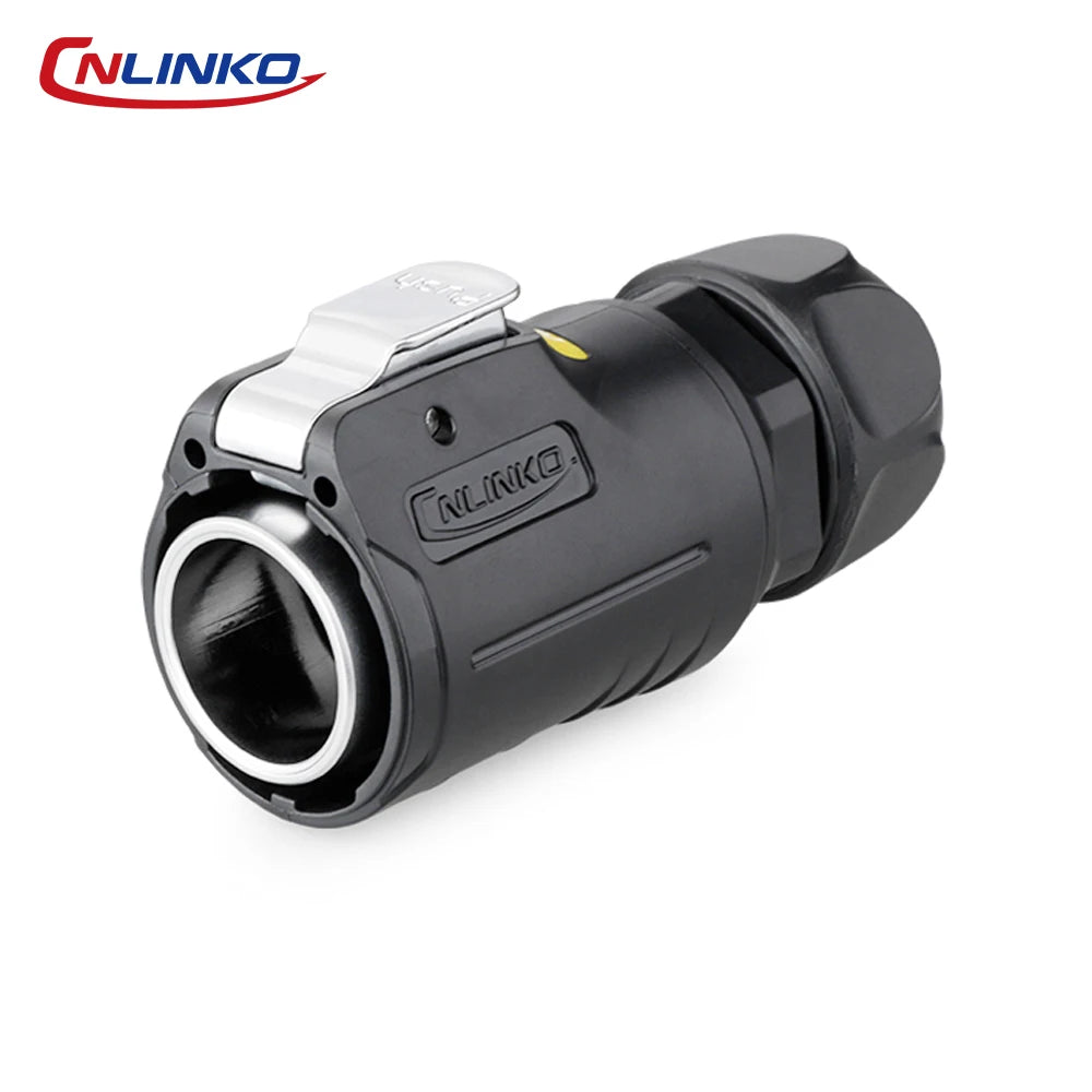 CNLINKO M24 Waterproof IP68 Circular RJ45 Connector 8P8C Cat6 Male/Female Panel Mount for Industrial Automation Marine & Outdoor