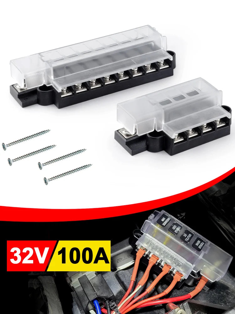 4/8 Way Car Fuse Accessory 12V 24V Car Truck Circuit Medium Insert Fuse Box Circuit Breaker Blade Fuses Circuit Standard ATO ATC