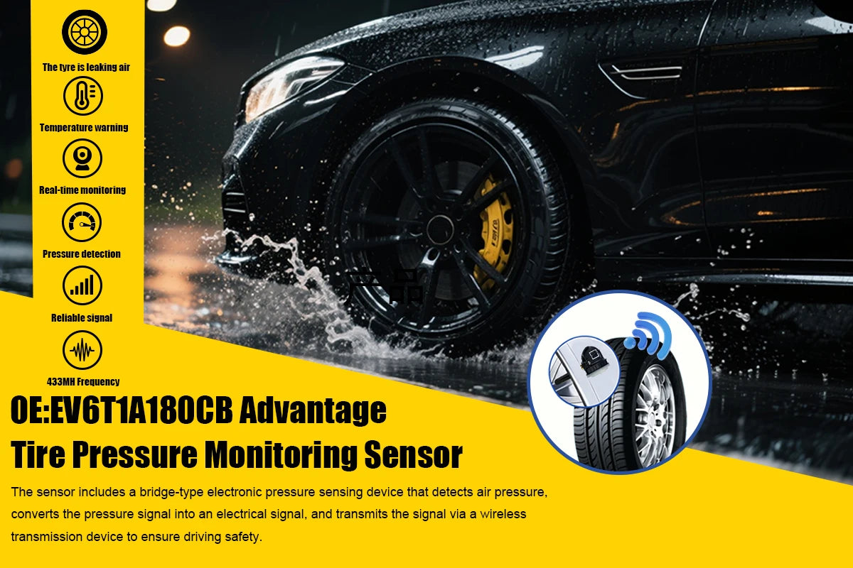 1/4PCS Tire Pressure Monitoring Sensor TPMS EV6T-1A180-CB For Ford F-150 Focus Ecosport Ranger Compatible With EV6T1A180CB