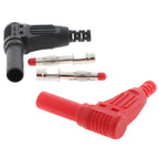 2Pcs Hot New 4mm Male Right Angle Insulation Wire Solder Type DIY Banana Plug Connectors Multimeter Test