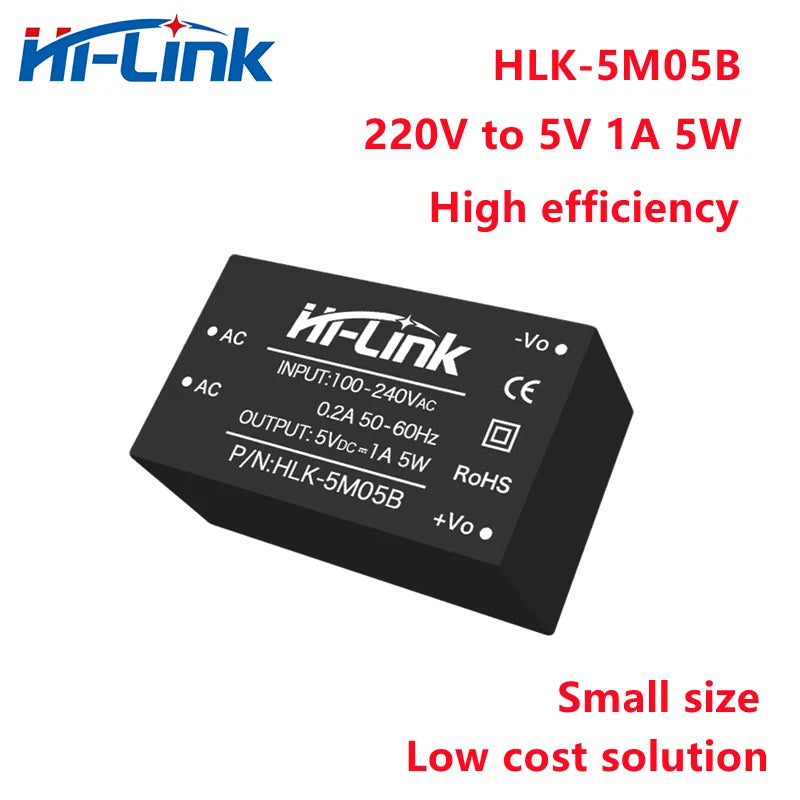 Hi-Link 10pcs/lot HLK-5M05B 5V 1A AC DC Switching Power Supply Module Voltage Step Down Integrated Circuit Compatible with 5M05