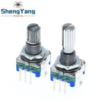 TZT 1/5/10PCS Plum handle 15mm 20mm rotary encoder coding switch / EC11 / digital potentiometer with switch 5 Pin